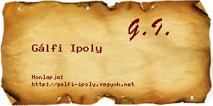 Gálfi Ipoly névjegykártya